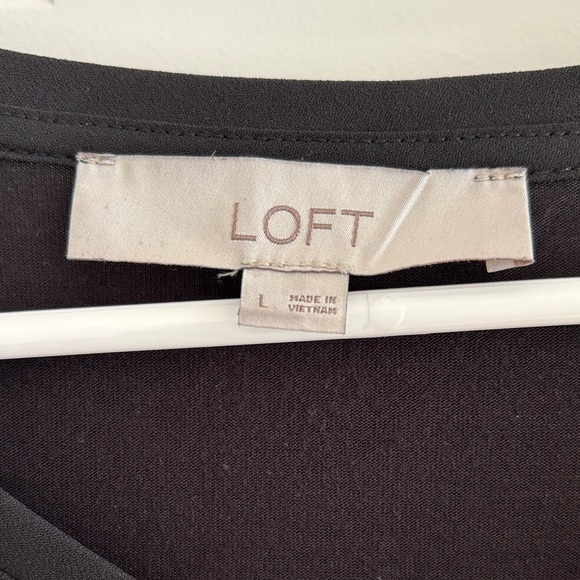 LOFT Classic Black V-Neck Blouse - Picture 2 of 4